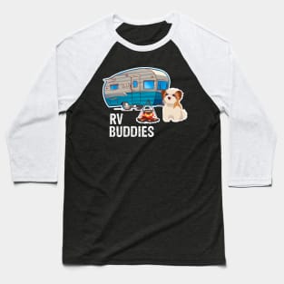 Maltese Dog Rv Buddies Pet Lovers Funny Camping Camper Baseball T-Shirt